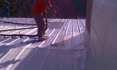 spray foam on metal roof